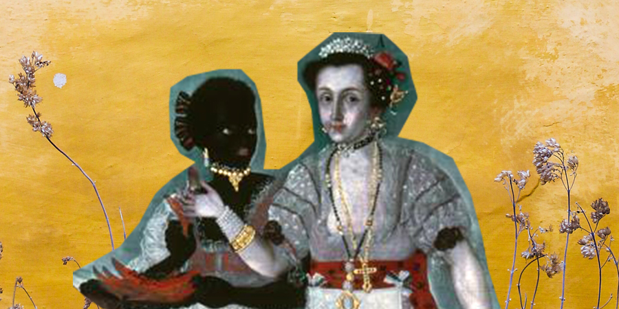 El cuadro, de Vicente Alban, representa a una mujer con su criada esclava en el Virreinato de Nueva Granada